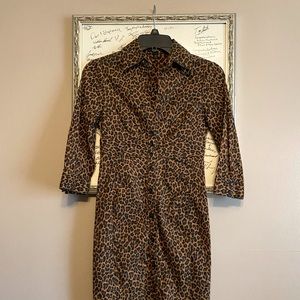 EXPRESS leopard button down shirt dress
